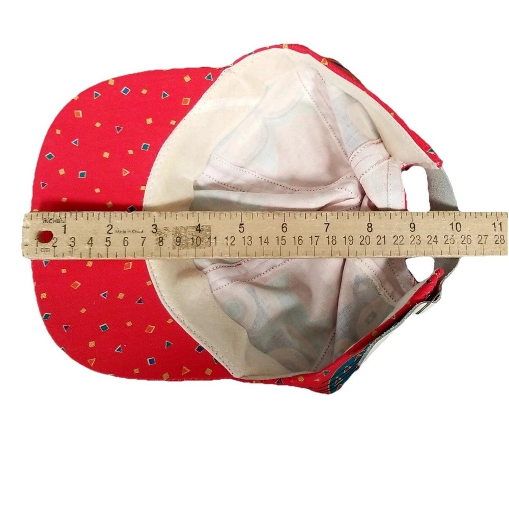 Laurel Burch‎ Vintage Cat Print Baseball Cap Red Multicolor Adjustable Hat - Picture 9 of 9